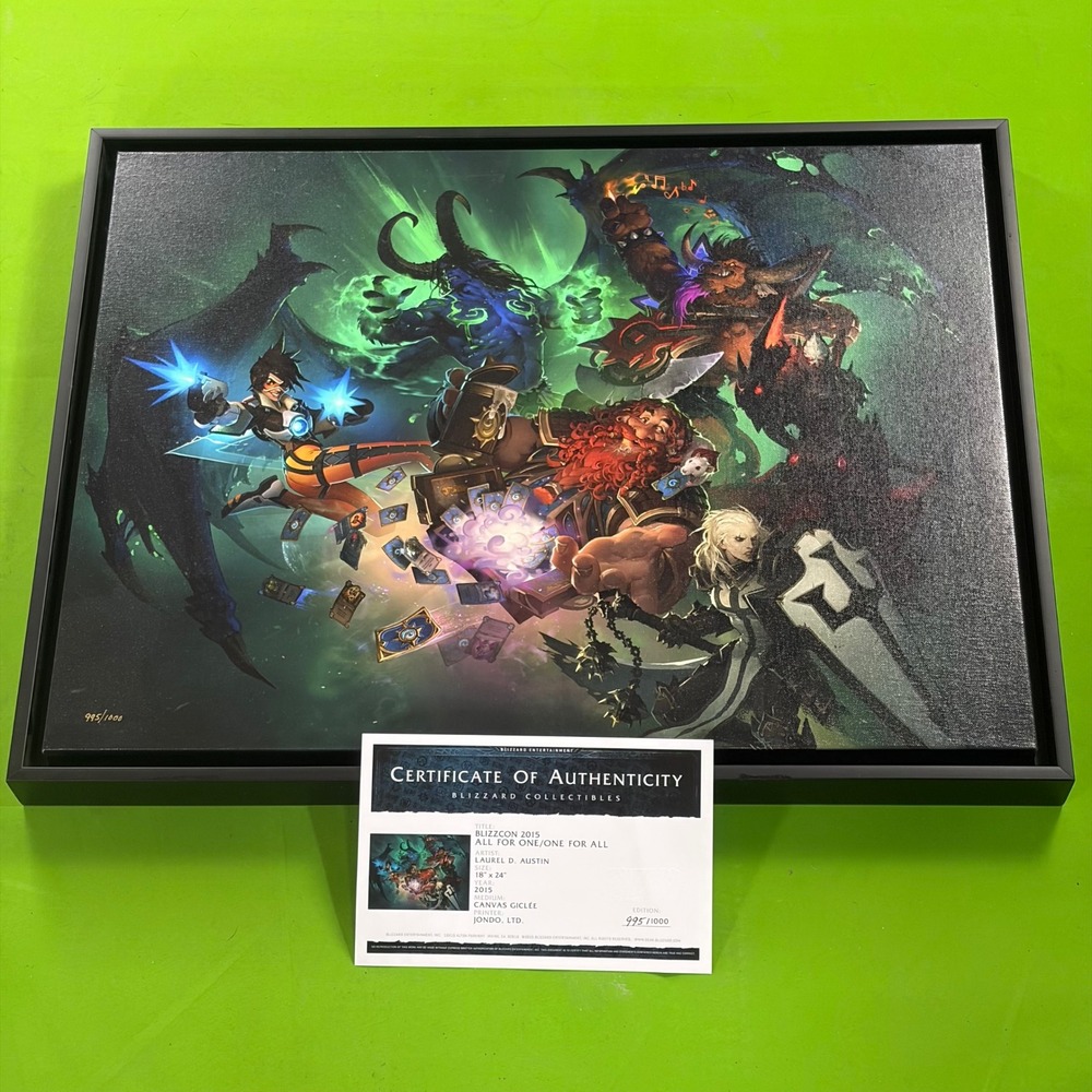 BlizzCon 2015 Art COA 995/1000 Warcraft Hearthstone Overwatch Blizzard Canvas LE